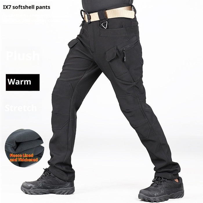 Autumn And Winter Outdoor Tactics Pants Men's Loose Large Size Plus Velvet