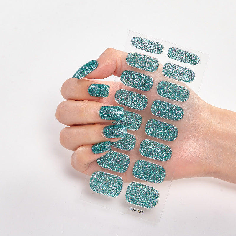 Autocolantes de Unhas de Cor Sólida 16 Pequenos Autocolantes Autocolantes de Unhas Simples