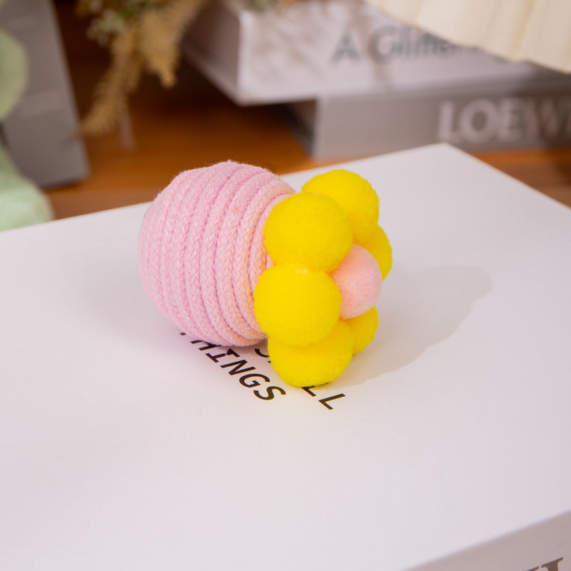 Brinquedo de Corda de Algodão em Forma de Flor para Gatos, Ideal para Entretenimento e para Afiar Dentes e Garras
