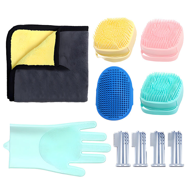 Luvas de Banho para Animais de Estimação Conjunto de Acessórios de Banho para Cães