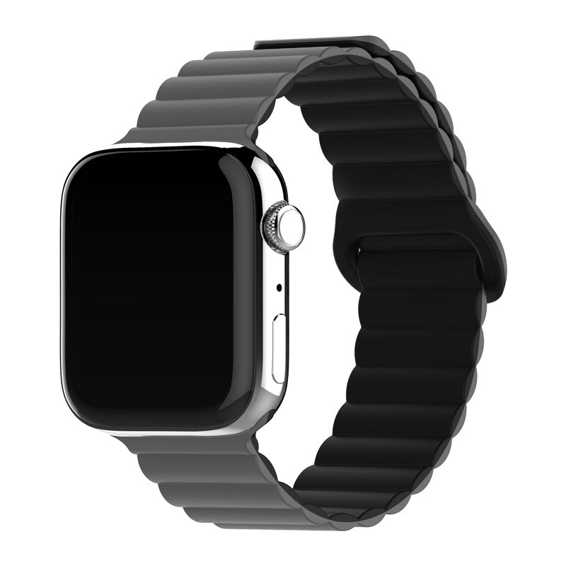 Two-color Silicone Magnetic Back Ring Buckle Watch Band