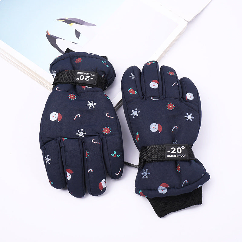 Gefütterte, verdickte Kinder-Skihandschuhe für Outdoor-Sport und Radfahren