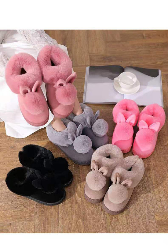 Cute Cotton Slippers With Wrapped Heels