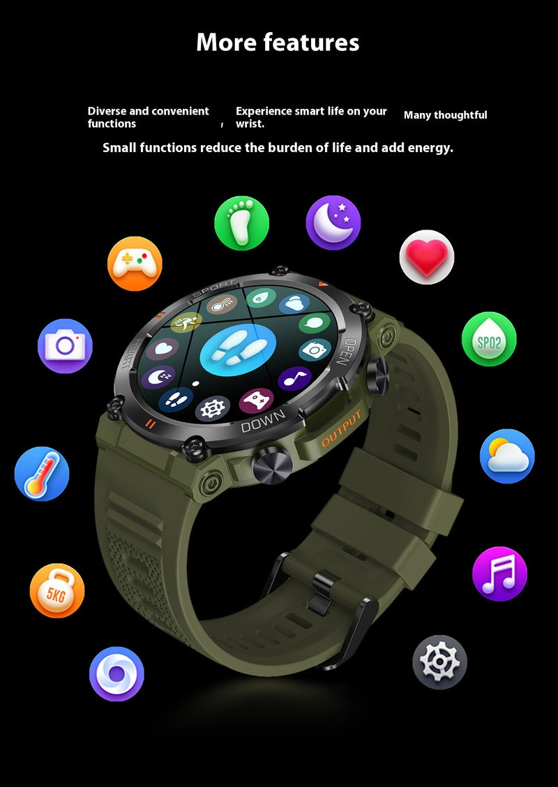 Smartwatch com Chamadas, Música, Meteorologia, Ritmo Cardíaco e Pressão Arterial