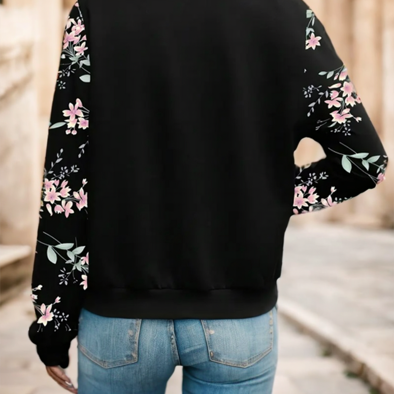 Floral Print Zip Up Jacket