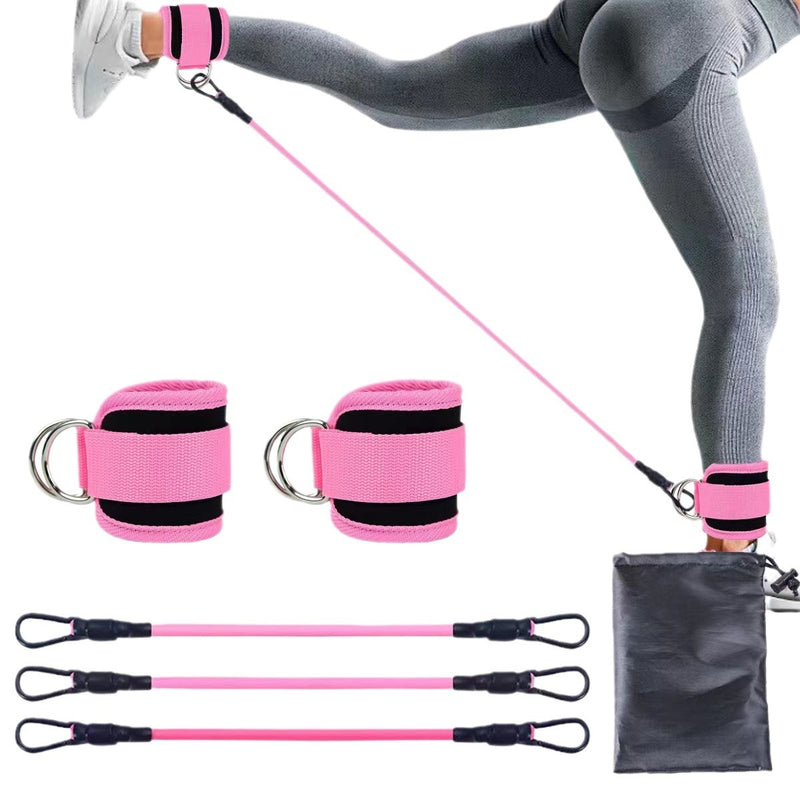 Widerstandsbänder mit Knöchelriemen, Hüft- und Beinkraft, Zugseil, Fitness, elastisches Training, Heim-Yoga, Pilates, Crossfit-Workout, Fitnessgeräte