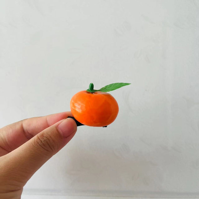Korean Summer Emulational Fruit Orange Food Barrettes