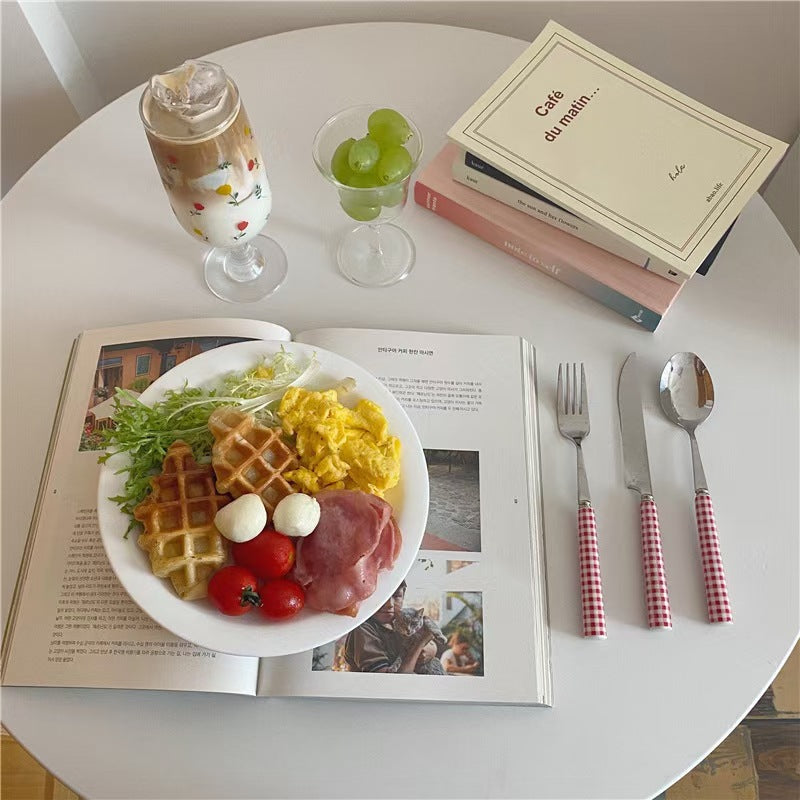 Western Ceramic Tableware High Quality Stainless Steel Handle Spork Dessert Fork Spork Spoon Cutlery