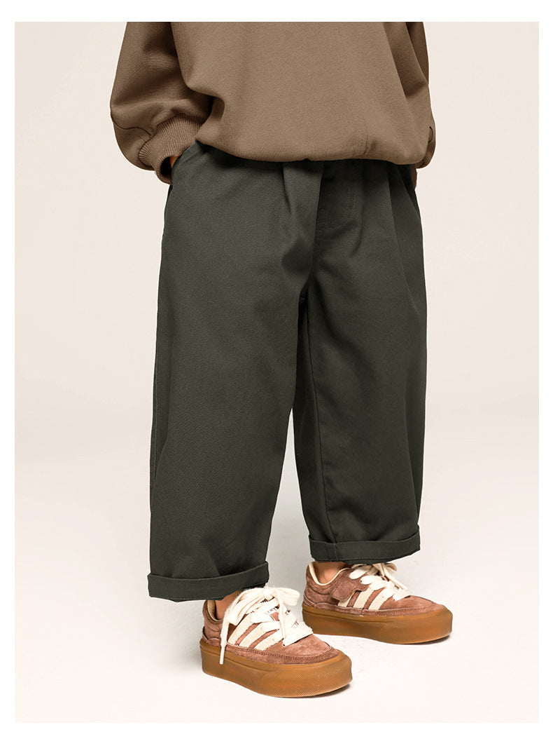 Boys' Casual Pants Solid Color Trousers Baggy Pants