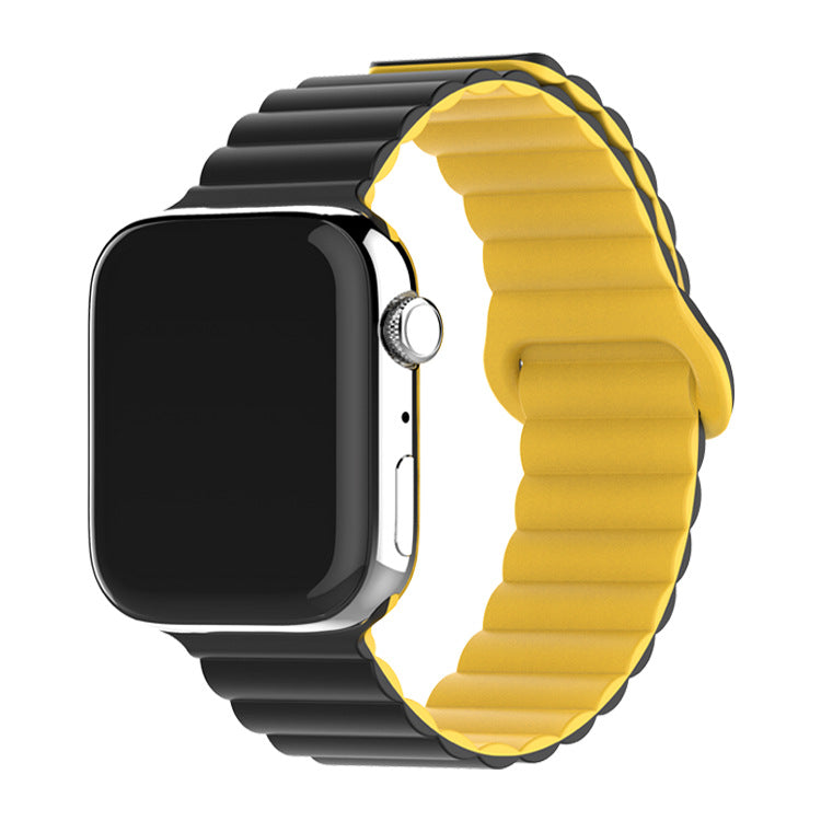 Two-color Silicone Magnetic Back Ring Buckle Watch Band