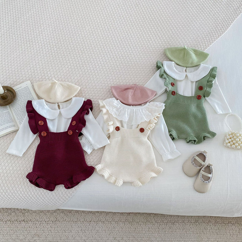 Girls' Fashion Personalized Ruffled Suspender Pants