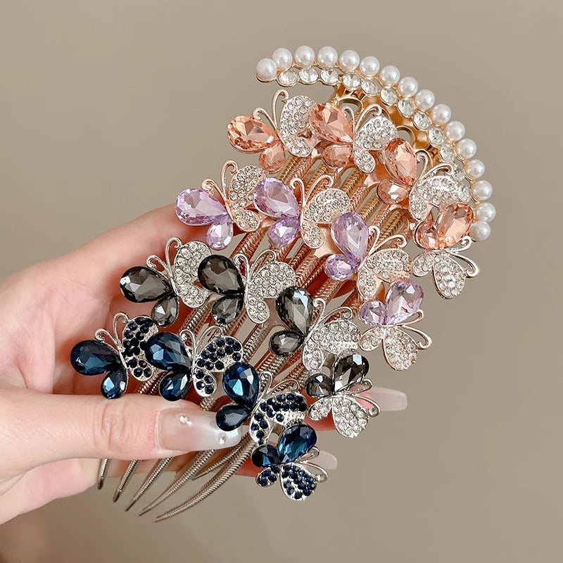 Schmetterlings-Steckkamm mit Strass für Hochsteckfrisuren