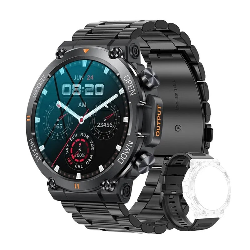 Smartwatch com Chamadas, Música, Meteorologia, Ritmo Cardíaco e Pressão Arterial