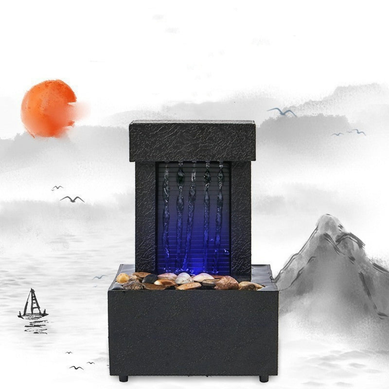 Wohnzimmer Heim-Schreibtisch kleiner Zimmerbrunnen Wasserspiel Dekoration