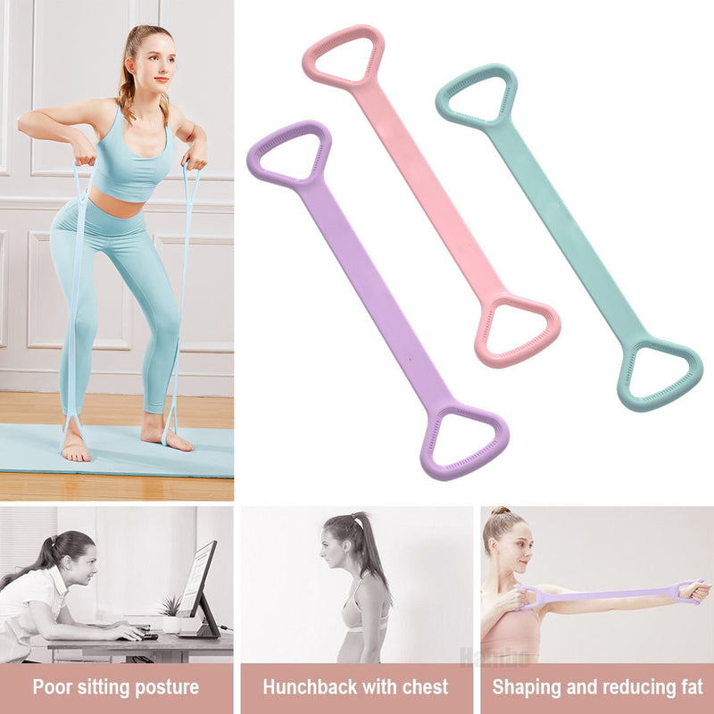 Faixa de resistência para ioga, cordas elásticas para treinamento de costas e braços - Pure Barre Workout, faixas elásticas para braços e ombros, equipamentos de exercícios para fisioterapia, ioga, pilates, alongamento