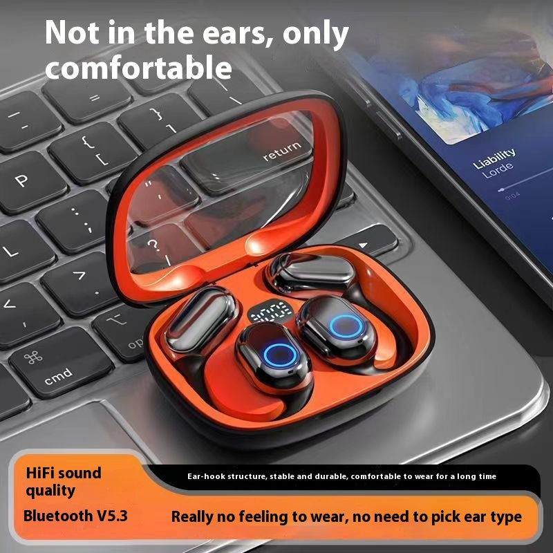 Ear-mounted Digital Display Binaural Sports Long Endurance Bluetooth Headset