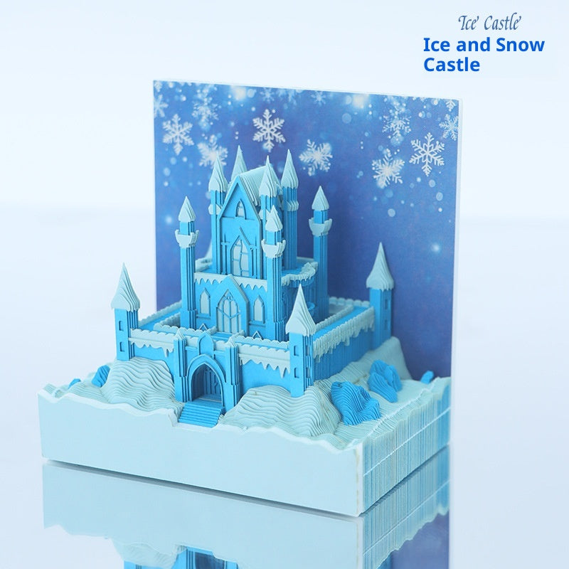 3D Sticky Note Paper Carving Creative Annual Meeting Tear-off Desktop Notepad Ornament