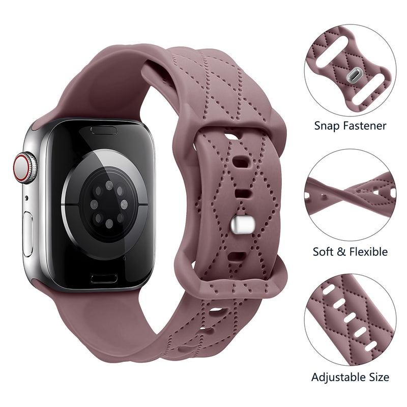 For Watch S9 Texture IwatchS8ULTRAL Silicone Butterfly Buckle Strap