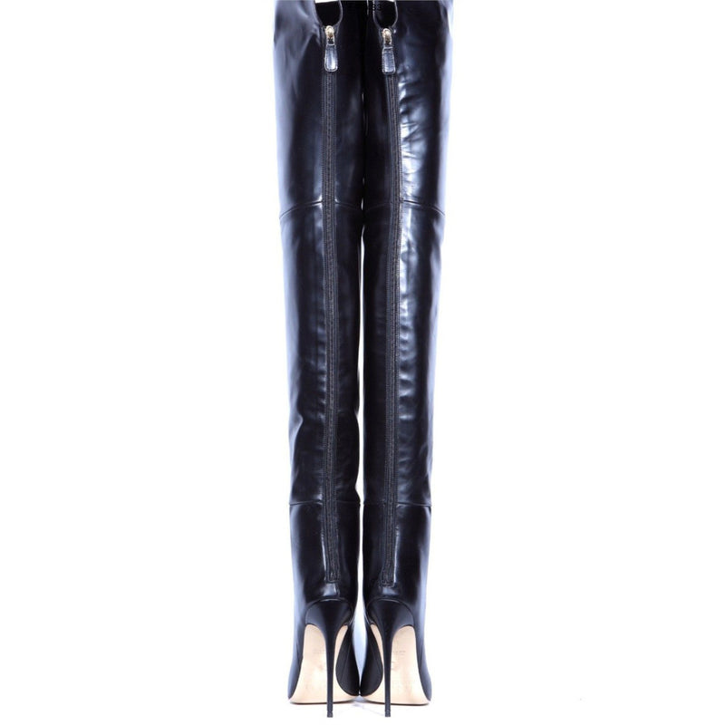 Pointed-toe Back-zip Womens Plus-size Over-the-knee High Heels
