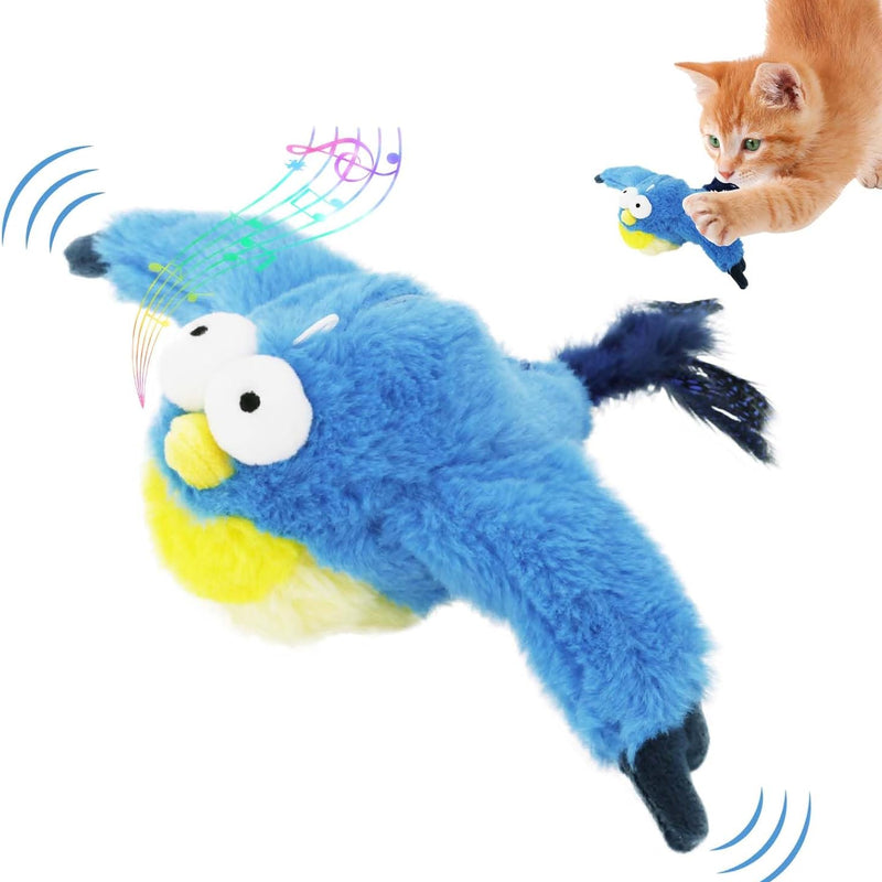 Interactive Chirping Bird Cat Toy, New Flying Interactive Flapping Chirping Bird Cat Toy, Flapping Bird Cat Toy For Indoor Bored Cats, Flapping Bird Cat Toy