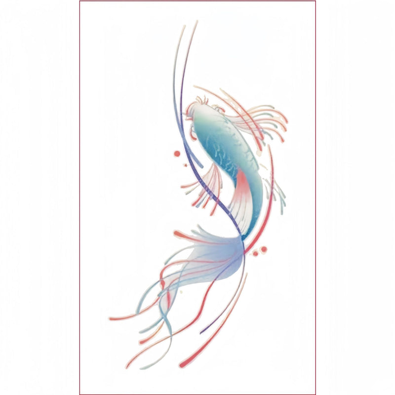 Pink Koi Tattoo Sticker Female High Sense Ins Waterproof And Durable