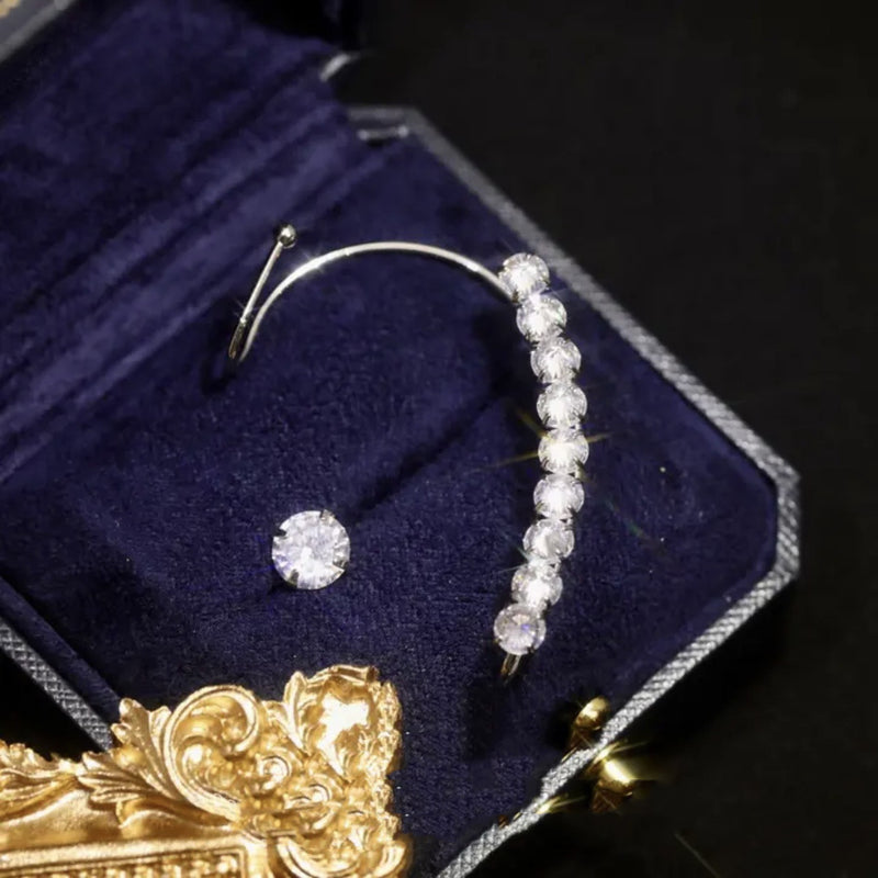 Brincos de zircão com diamante e vento leve e luxuoso