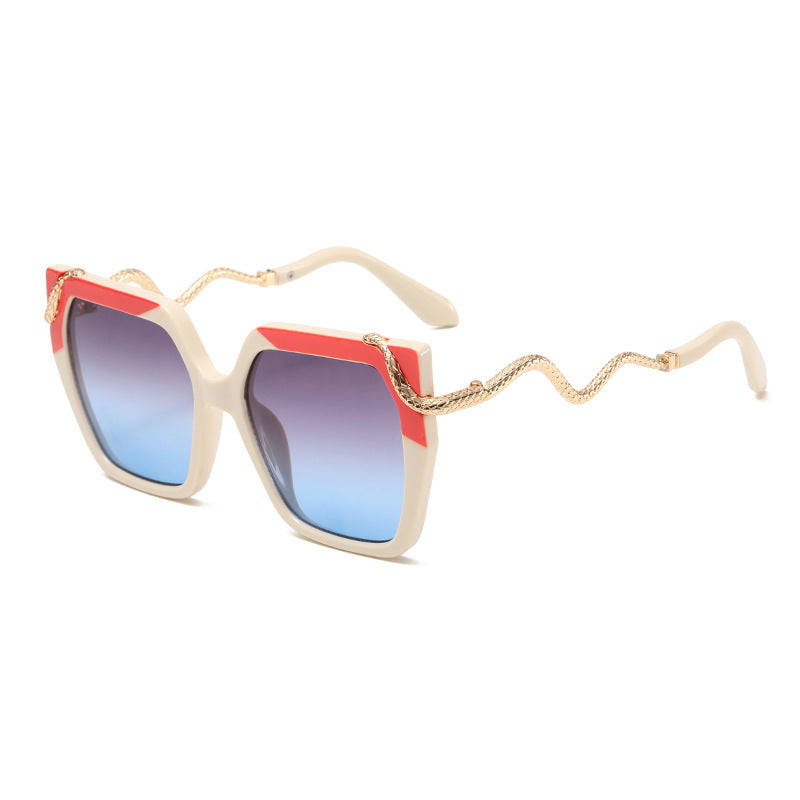 Retro quadratische Sonnenbrille mit Schlangenmuster für einen stylischen Look