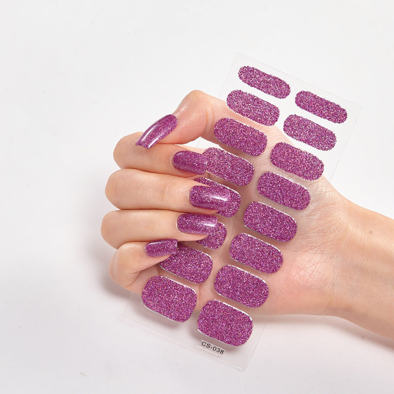 Autocolantes de Unhas de Cor Sólida 16 Pequenos Autocolantes Autocolantes de Unhas Simples
