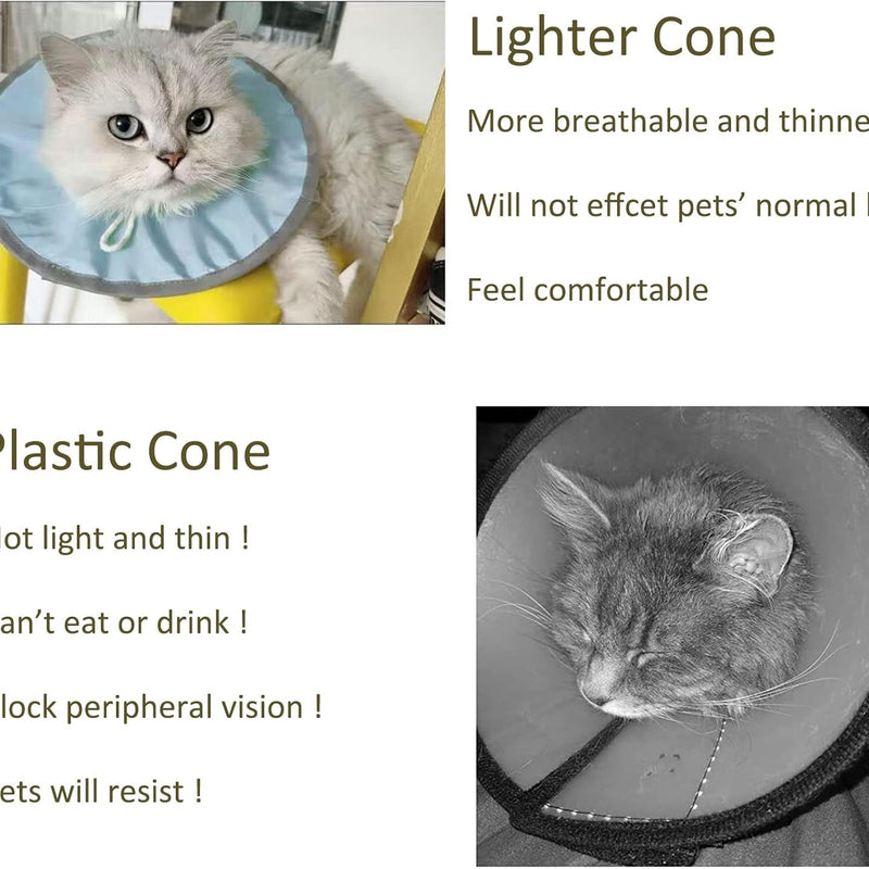 Waterproof Cat Recovery Collar  Adjustable Pet Cone Collar  Protective Cat Neck Cones To Stop Licking Wounds Lightweight Kitten Cones After Surgery Elizabethan E Collar For Cats Small Dog Puppy