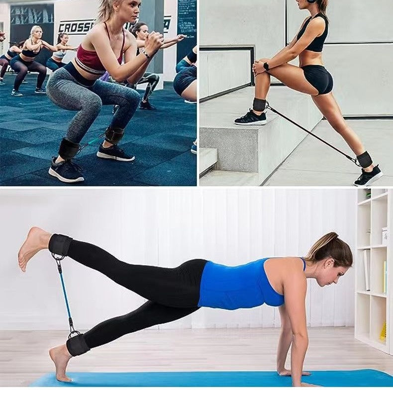 Widerstandsbänder mit Knöchelriemen, Hüft- und Beinkraft, Zugseil, Fitness, elastisches Training, Heim-Yoga, Pilates, Crossfit-Workout, Fitnessgeräte