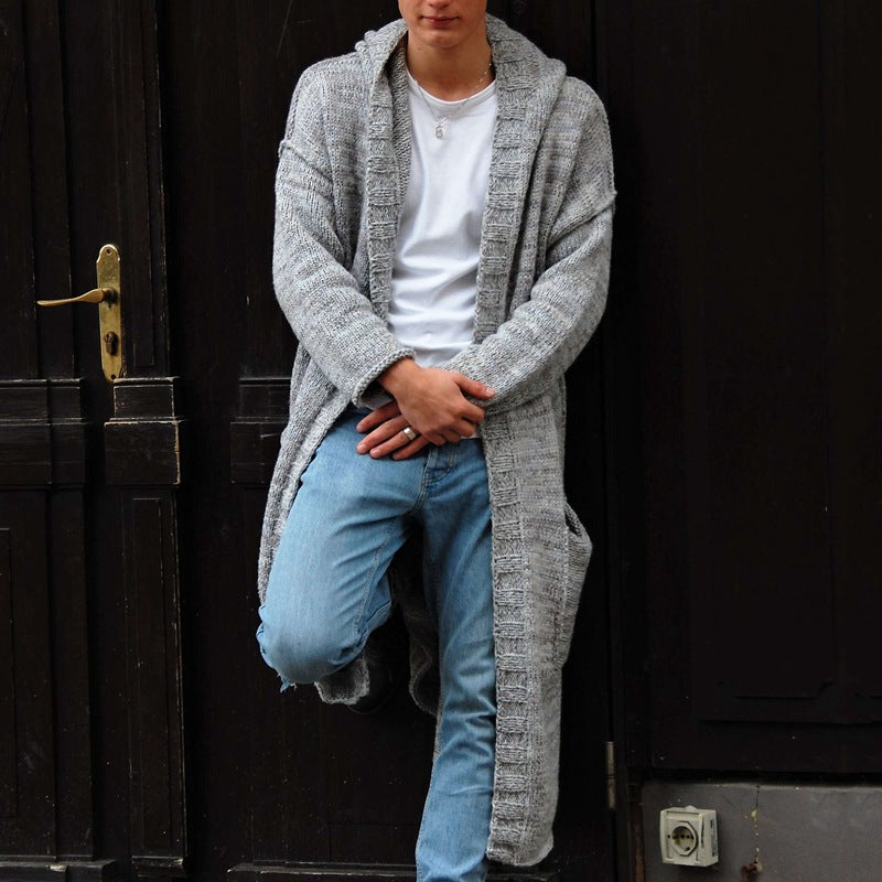Knitwear  Loose Version Long Hoodie Cardigan Sweater Coat