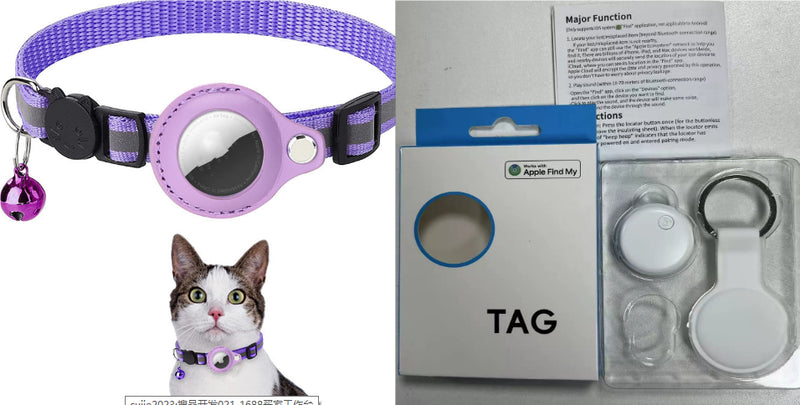 Reflektierendes, wasserdichtes Halsband-Etui für AirTag, AirTag-Schutzhülle, Nylon-Halsband für Katzen, Hunde, Kätzchen und Welpen