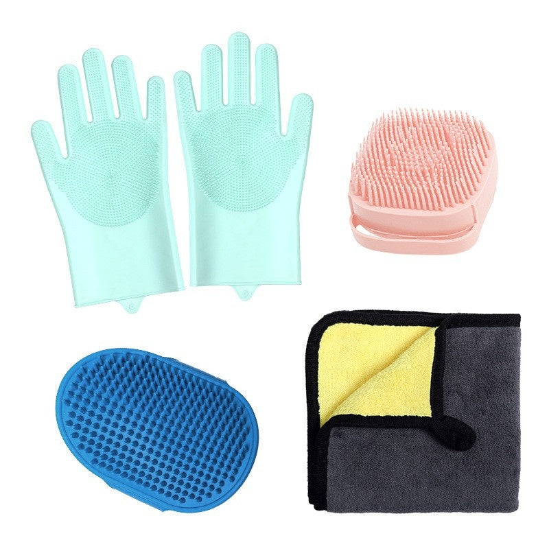 Luvas de Banho para Animais de Estimação Conjunto de Acessórios de Banho para Cães