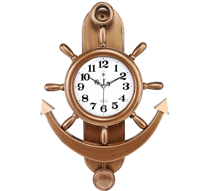 Living Room Mediterranean Rudder Mute Personality Clock