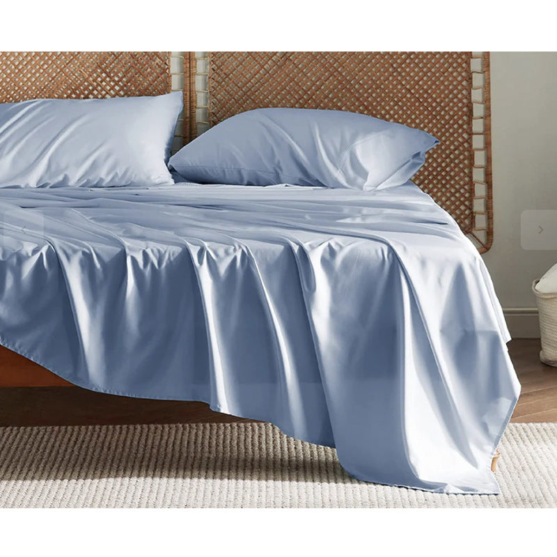 Bettwäsche-Set aus Bambusfaser, bestehend aus Spannbettlaken und Kissenbezügen, vierteilig