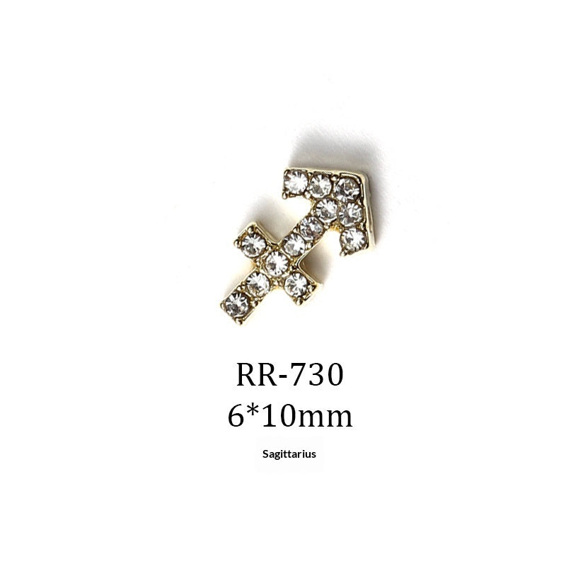 Creative 3D Twelve Zodiac Sign Nail Art Accessories
