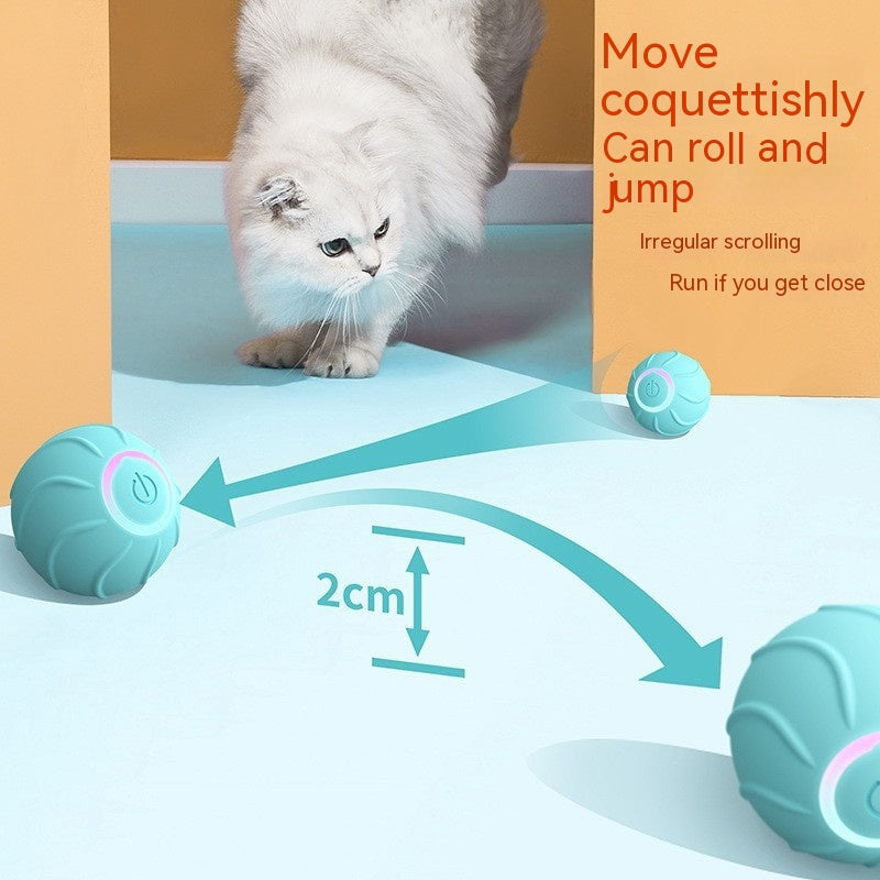 Gato inteligente brinquedos bola de rolamento pet gato proprietário interativo animais de estimação brinquedos automático saltando bola usb auto oi provocando gatinhos pulando bola