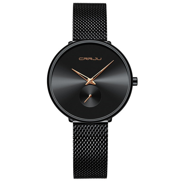 Damenarmbanduhr aus Edelstahl mit schlichtem Mesh-Armband