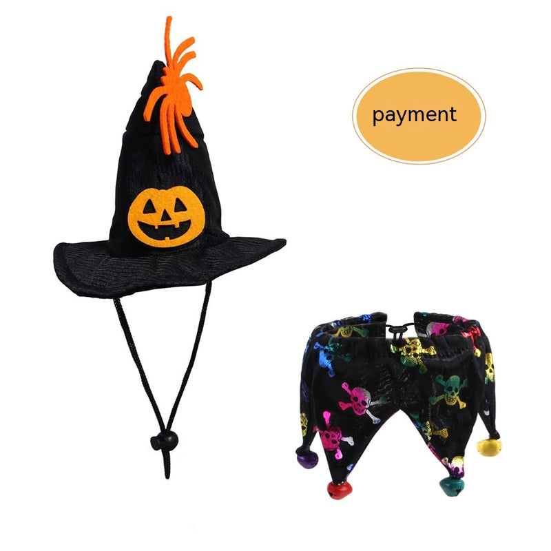 Conjunto de Gorro e Cachecol de Halloween para Gato