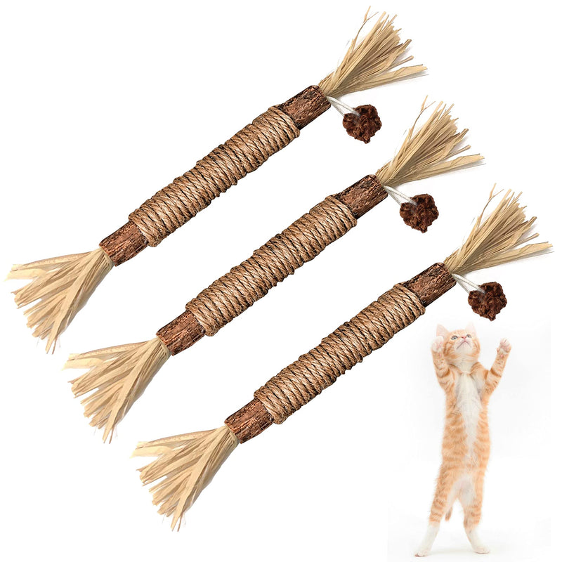 Varas de Silvervine Brinquedos de Roer para Gatos de Interior Cuidados Dentários Limpeza de Dentes, Brinquedos de Roer Naturais para Gatinhos e Gatos para a Saúde, Vara de Roer para Gatos Adequada para Todas as Raças de Gatos que Roem de Forma Agressiva