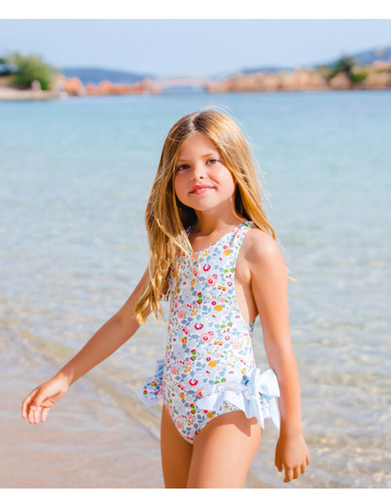 Baby-Strampler mit Trägern Badeanzug bedruckt süß Strand