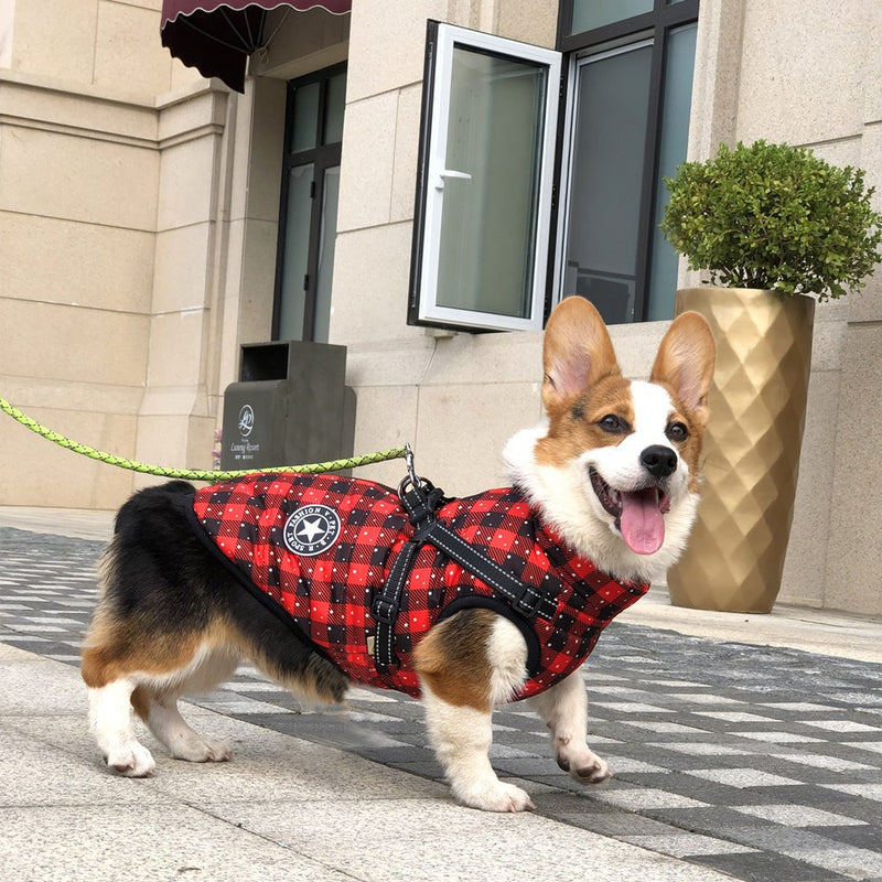 Weihnachtliche wasserdichte reflektierende Hundegeschirr-Weste, warm für Herbst und Winter