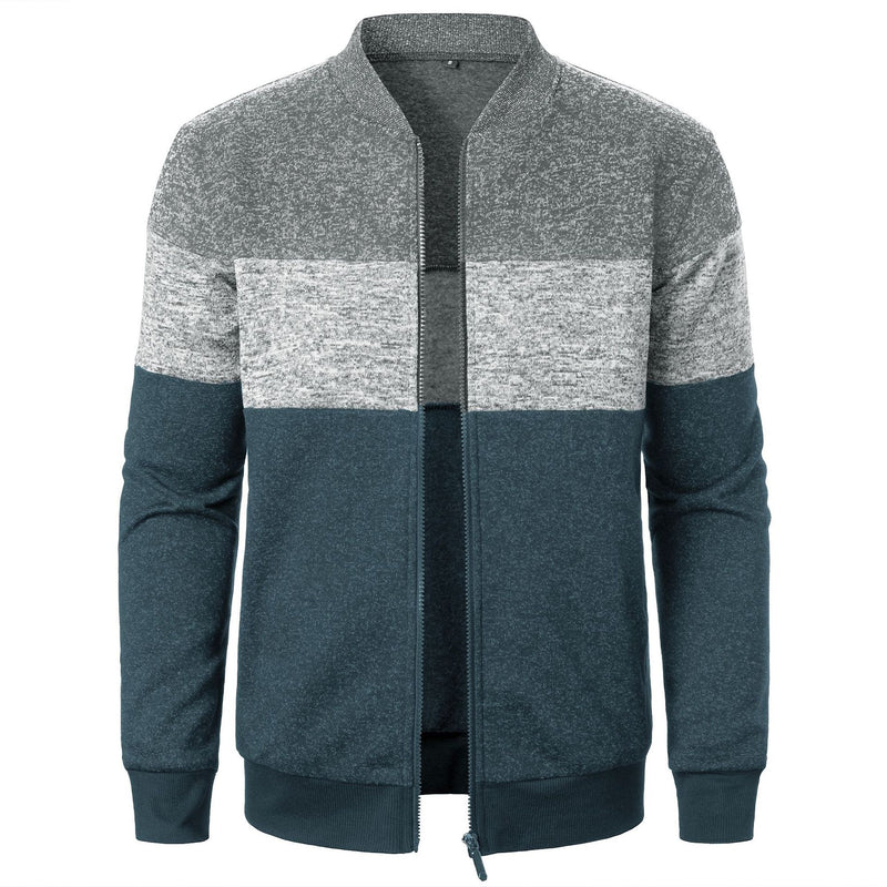 Schwerer Color-Block-Strickpullover für Herren
