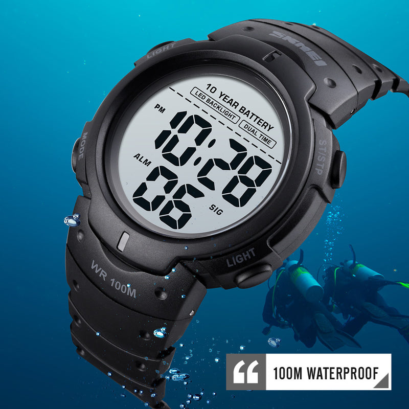 Men's Waterproof Outdoor Sports Multifunctional Luminous Led Electronic Watch