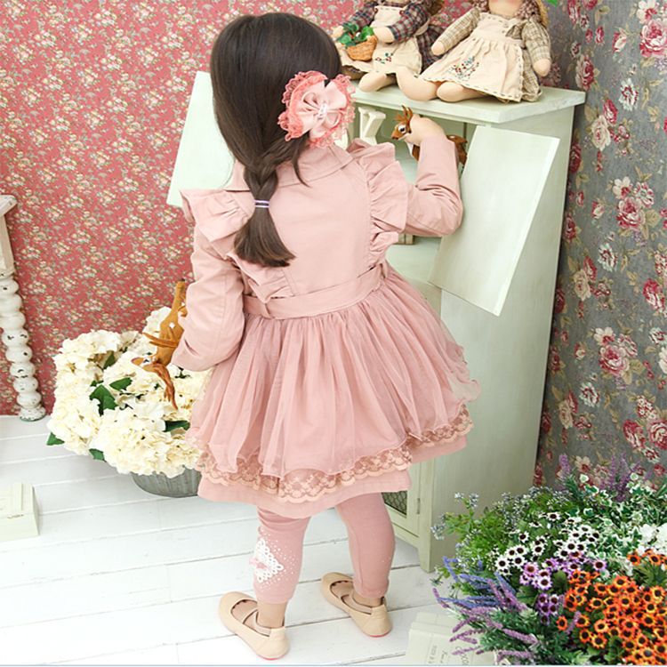 Gabardina Elegante de Primavera/Outono para Rapariga