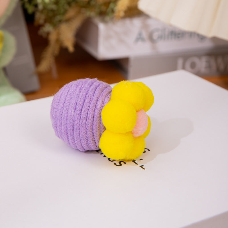 Brinquedo de Corda de Algodão em Forma de Flor para Gatos, Ideal para Entretenimento e para Afiar Dentes e Garras