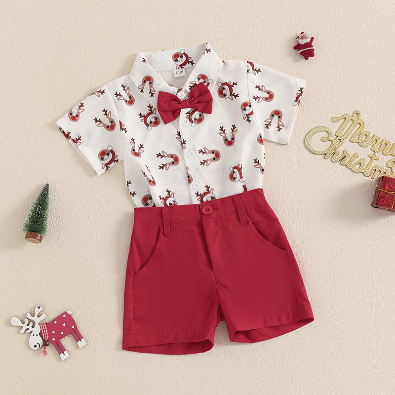 Conjunto de duas peças de camisa de manga curta e calções