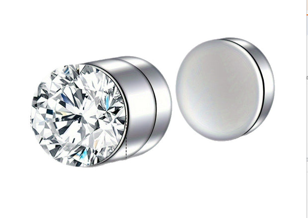Rhinestone Diamond Magnet Ear Studs Women