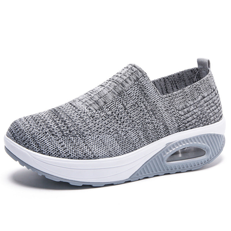 New Women's Leisure Sports Air Cushion Non-slip Flying Woven Women's Shoes