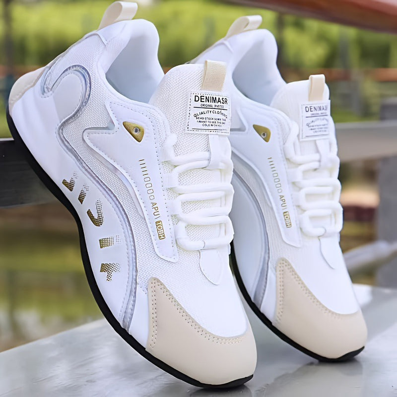 Fashion Colorblock Schnür-Sneaker für Herren Atmungsaktive Low-Top Dad Shoes Lauf- und Sportschuhe